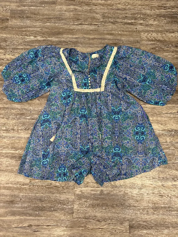 Romper By Anthropologie In Blue & Purple, Size: Xl