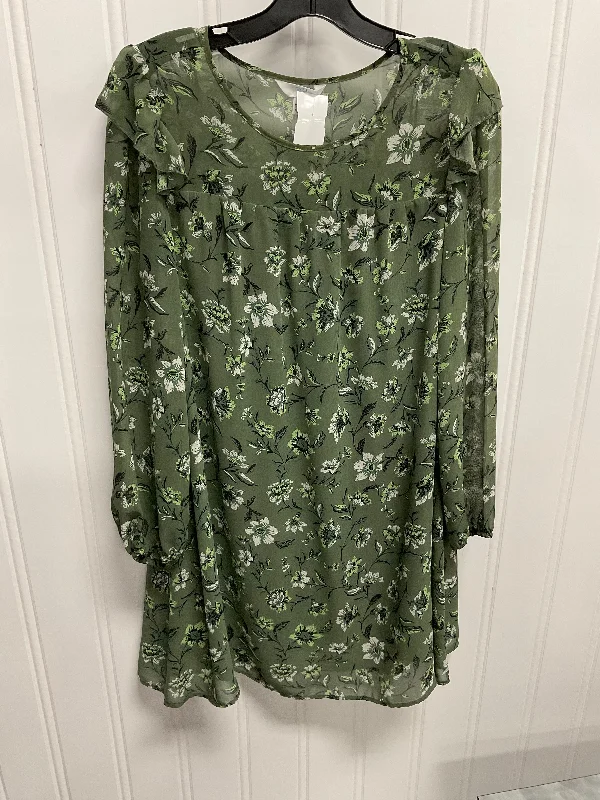 Dress Casual Short By Time And Tru In Green, Size: M