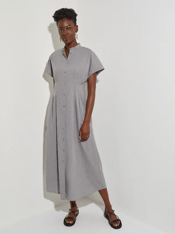 Cotton Button Up Maxi Shirtdress