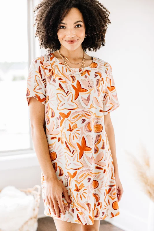 It's Your Day Orange Bold Floral Dress