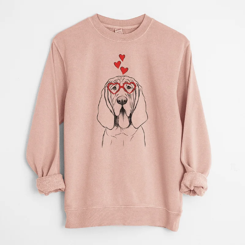 Valentine Earl the Bloodhound - Unisex Pigment Dyed Crew Sweatshirt