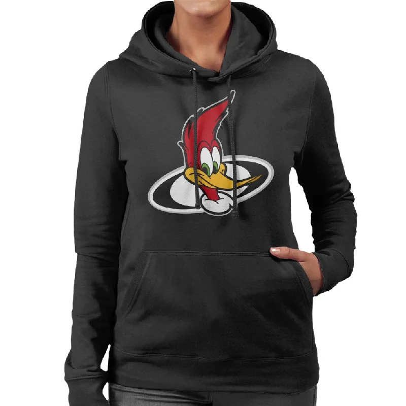 Woody Woodpecker Character Head Women's Hooded Sweatshirt