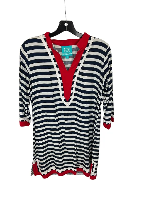 Dress Casual Short By Escapada Living In Striped Pattern, Size: S