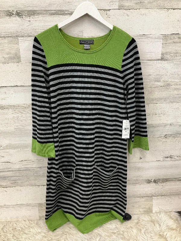 Dress Sweater By Jessica Howard In Black & Green, Size: M