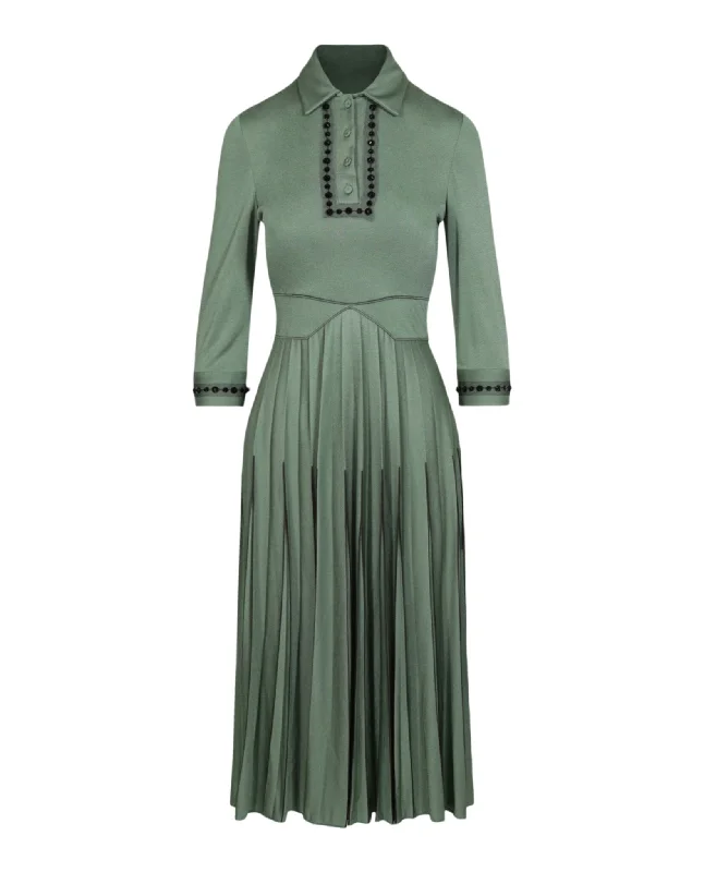 Long Sleeve Pleated Dress