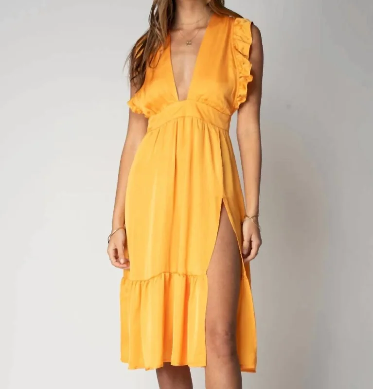 The Jessi Midi Dress In Mango