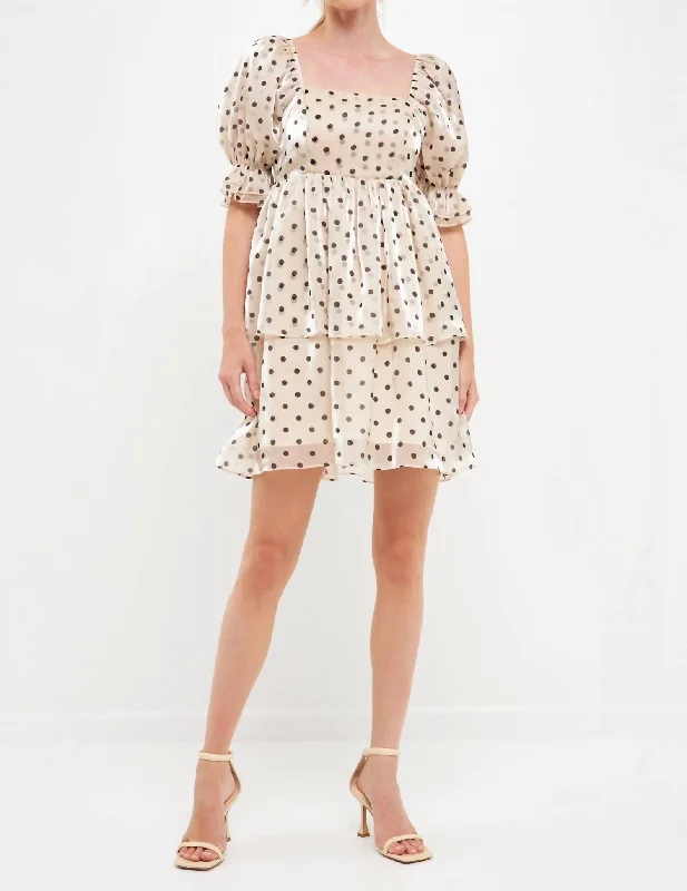 Paris Pastimes Dress In Beige