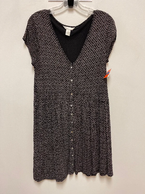 Dress Casual Short By H&m In Black & Cream, Size: S