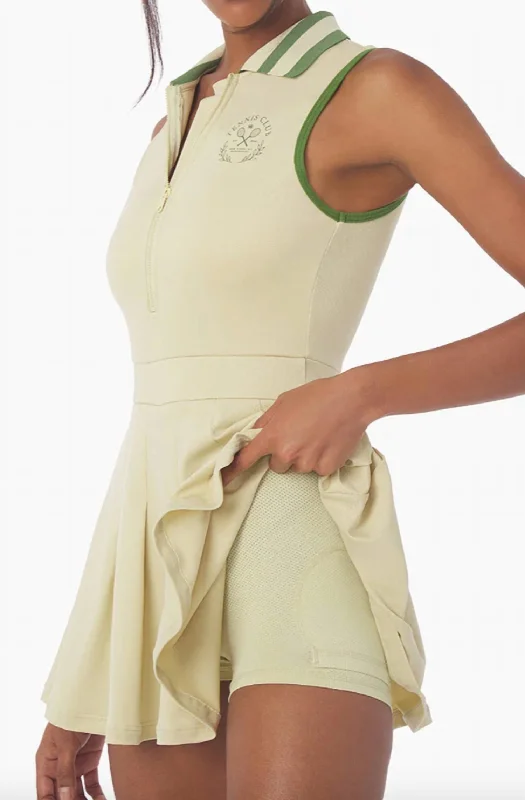 Tennis Dress In Wheat Court Green