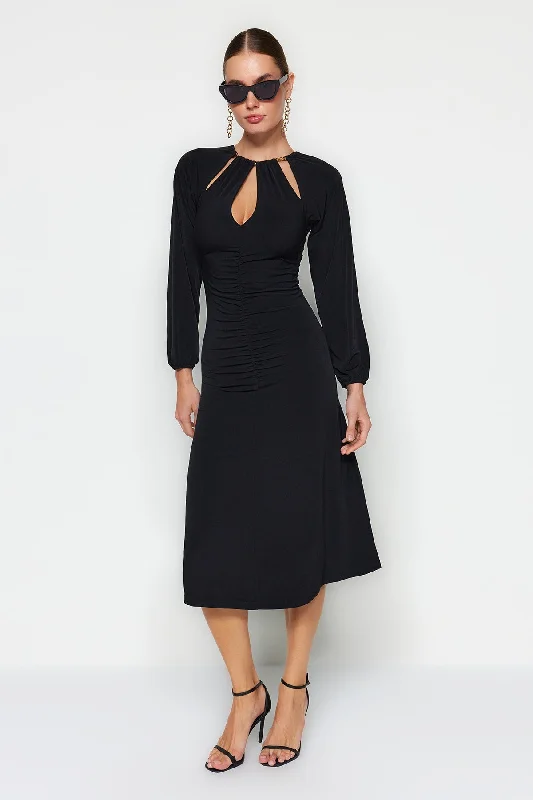 Trendyol Women's Midi Cocktail Fitted Dress