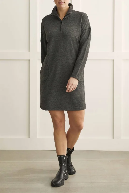 Charcoal Quarter Zip Dress