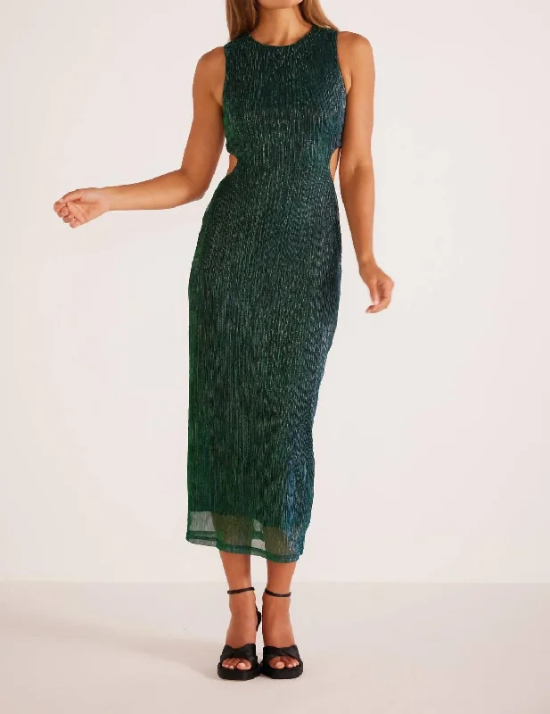 Women's Astrid Cutout Midi Dress In Emerald Green