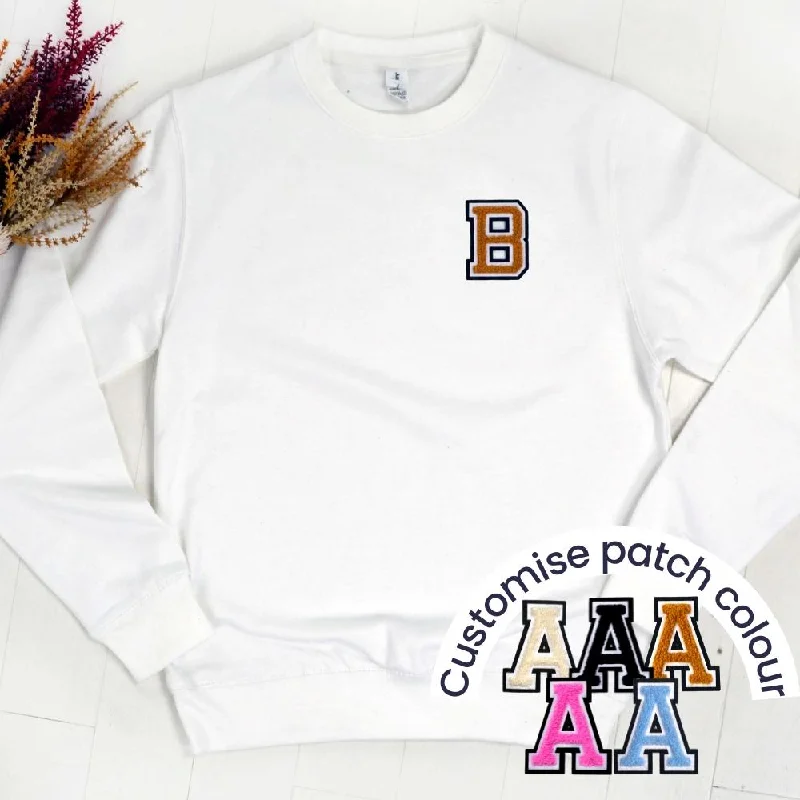 Patch 22 Adults White Initial Sweatshirt