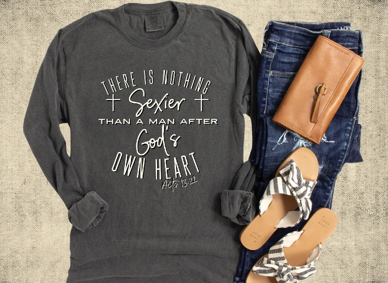 Nothing Sexier Than A Man After God’s Own Heart Vintage Ladies Long Sleeve T-Shirt