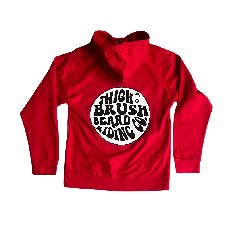 THIGHBRUSH® BEARD RIDING COMPANY - Unisex Hooded Sweatshirt - Red