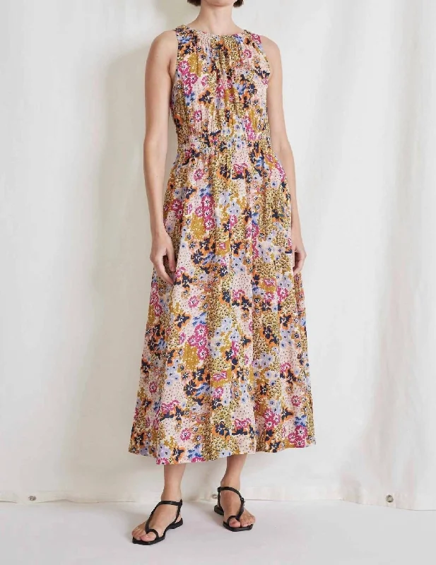 Bali Tank Dress In Wildflowers Cream Multi