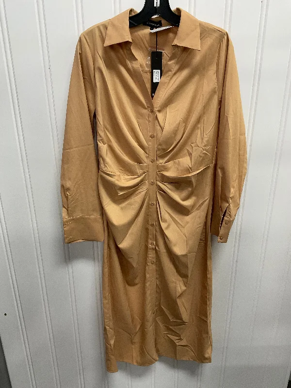 Dress Casual Maxi By Clothes Mentor In Tan, Size: L