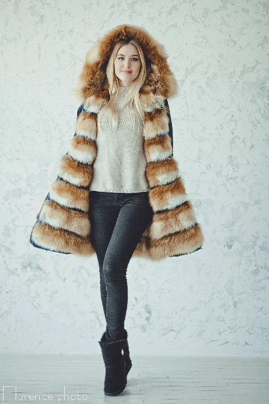 Fox Fur Parka (Blue)