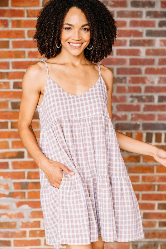 Once Upon A Time Chocolate Brown Gingham Dress