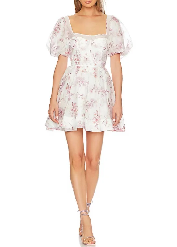 Gracious Floral Mini Dress In Blossom