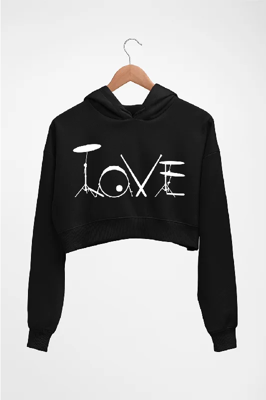 Love Drum Crop HOODIE FOR WOMEN