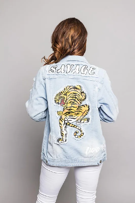 Good Times Savage Tiger Denim Jean Jacket