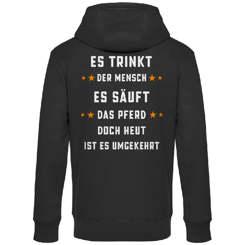 Premium Hoodie "Es trinkt der Mensch" (Backprint)