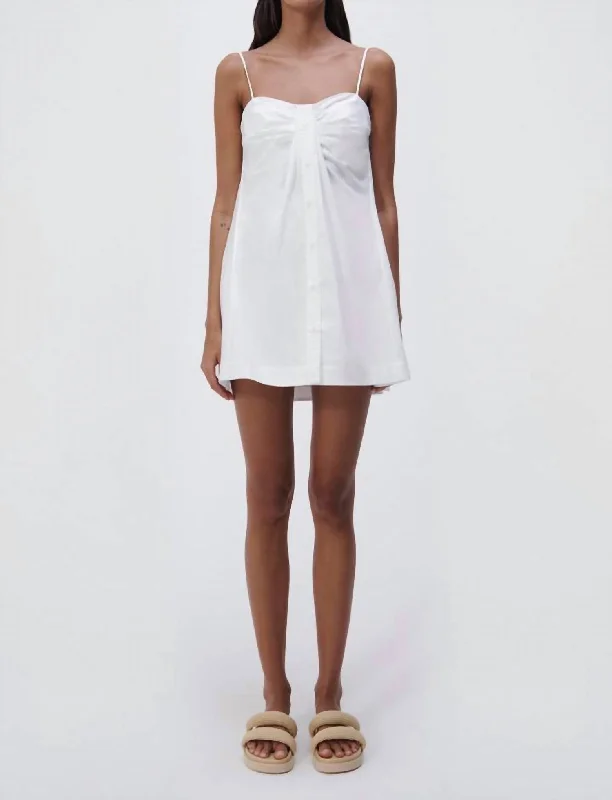 Kendall Cotton Poplin Dress In White