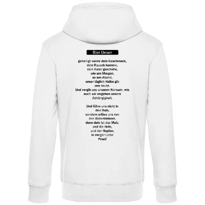 Premium Hoodie "Bier Unser" (Backprint)