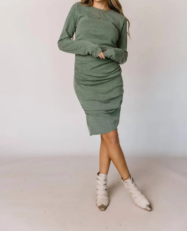 Better Than Basics Long Sleeve Dress In Rosemary