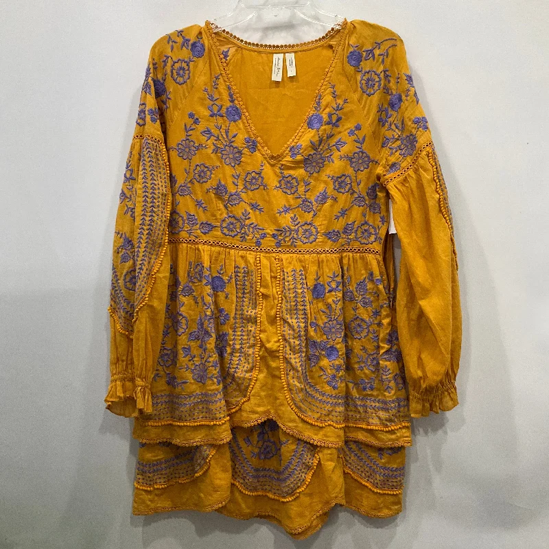 Dress Casual Short By Meadow Rue Anthropologie In Yellow, Size: S