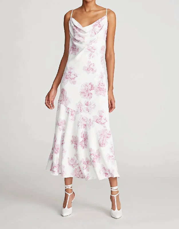 Sonny Cowl Neck Dress In Thistle Painted Floral Print