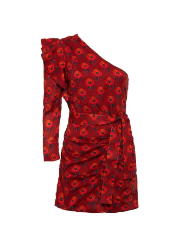 Adine Mini Dress In Red Blossom