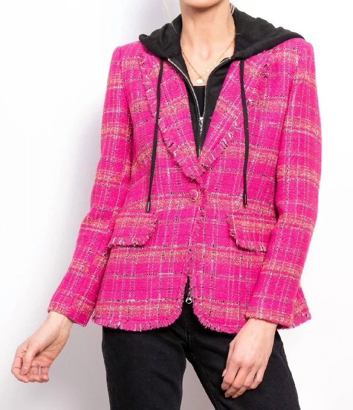 Harper Tweed Dickey Jacket In Pink