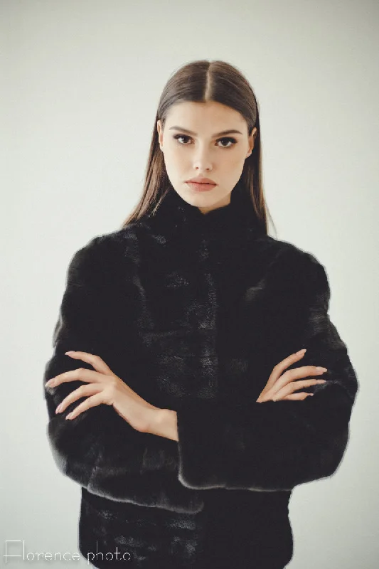 Short Mink Jacket (Black)