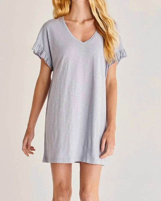 Janelle Slub Mini Dress In Lavender Ash