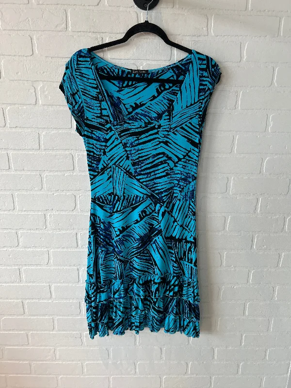 Dress Casual Midi By Zen-Knits In Black & Blue, Size: S