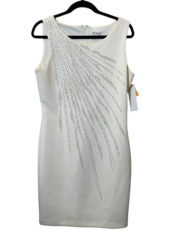 Dress Party Midi By Calvin Klein In White, Size: 12