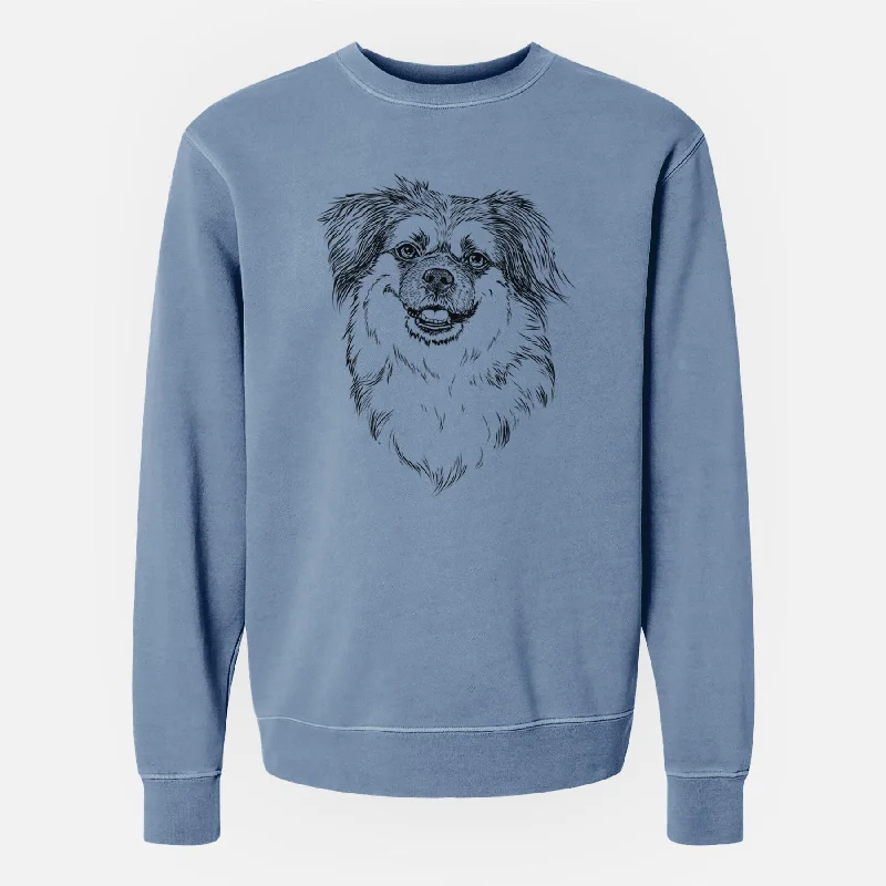 Bare Ed the Tibetan Spaniel - Unisex Pigment Dyed Crew Sweatshirt