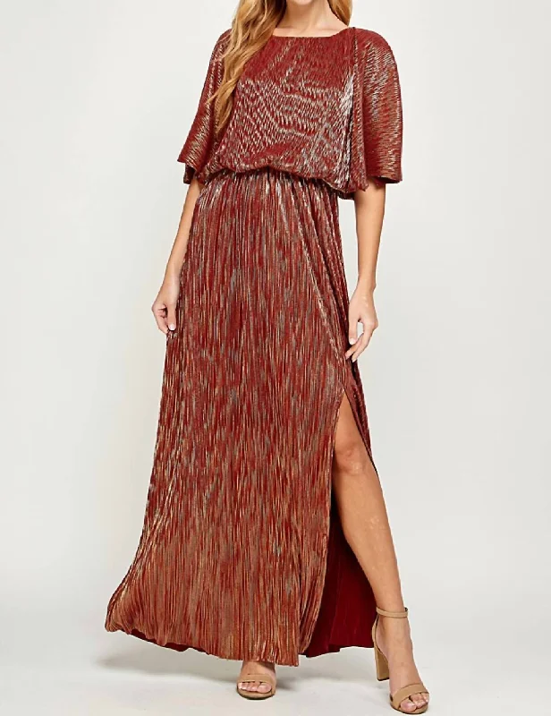 All About You Dress In Burgundy/gold