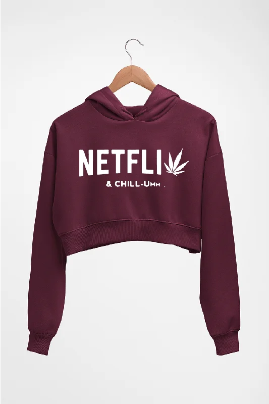 Netflix Weed & Chill Crop HOODIE FOR WOMEN