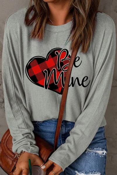 Heart Letter- Be Mine Ladies Long Sleeve T-Shirt