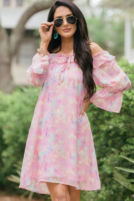 Feel The Love Pink Watercolor Dress