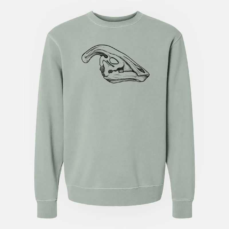 Parasaurolophus Skull - Unisex Pigment Dyed Crew Sweatshirt