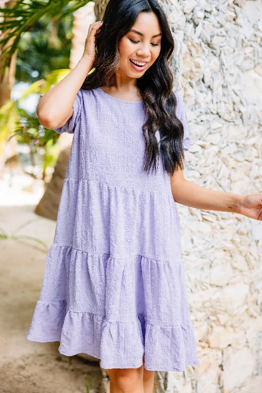 It All Makes Sense Lavender Purple Tiered Dress