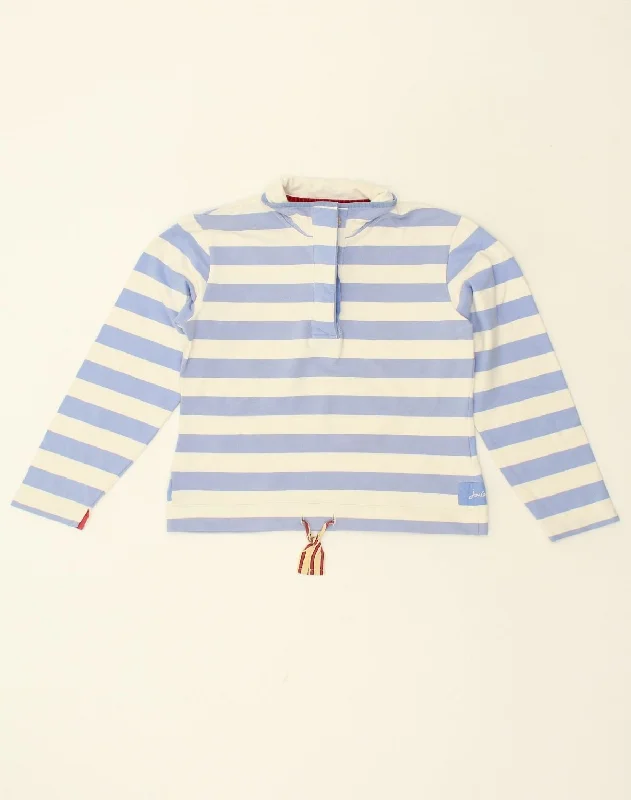 JOULES Womens Button Neck Sweatshirt Jumper UK 10 Small Blue Striped