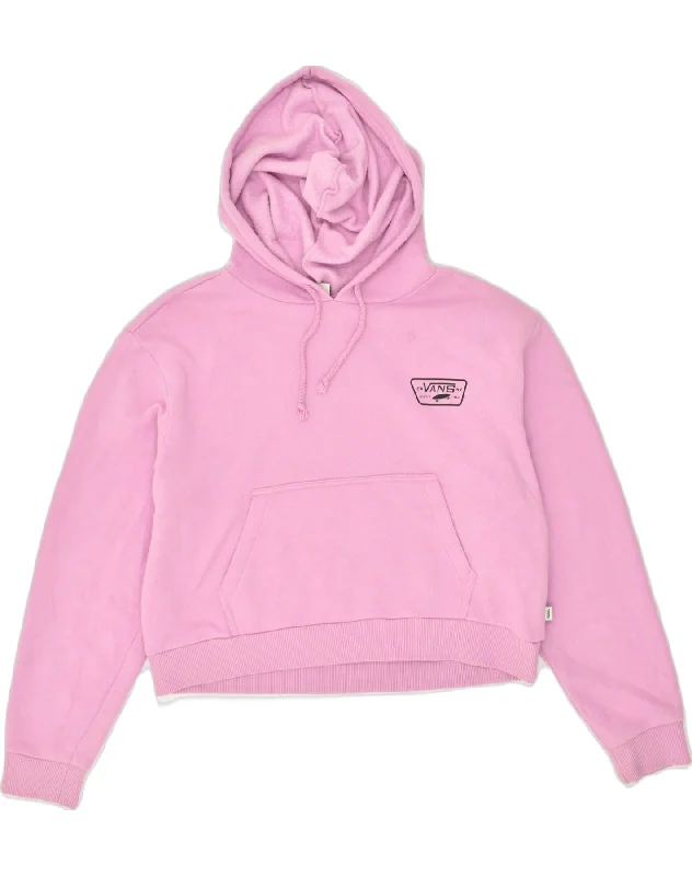 VANS Womens Graphic Hoodie Jumper UK 16 Large Pink Cotton