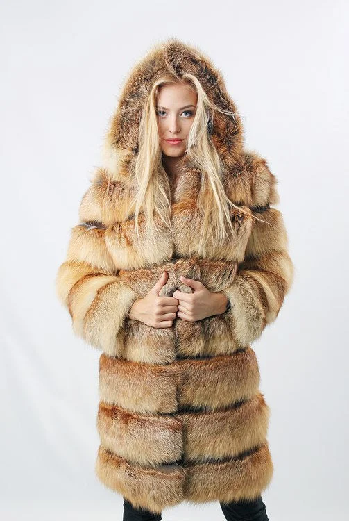 Fox Fur Hooded Windbreaker